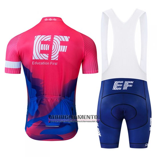 Abbigliamento EF Education First 2019 Manica Corta e Pantaloncino Con Bretelle Blu Rosa - Clicca l'immagine per chiudere